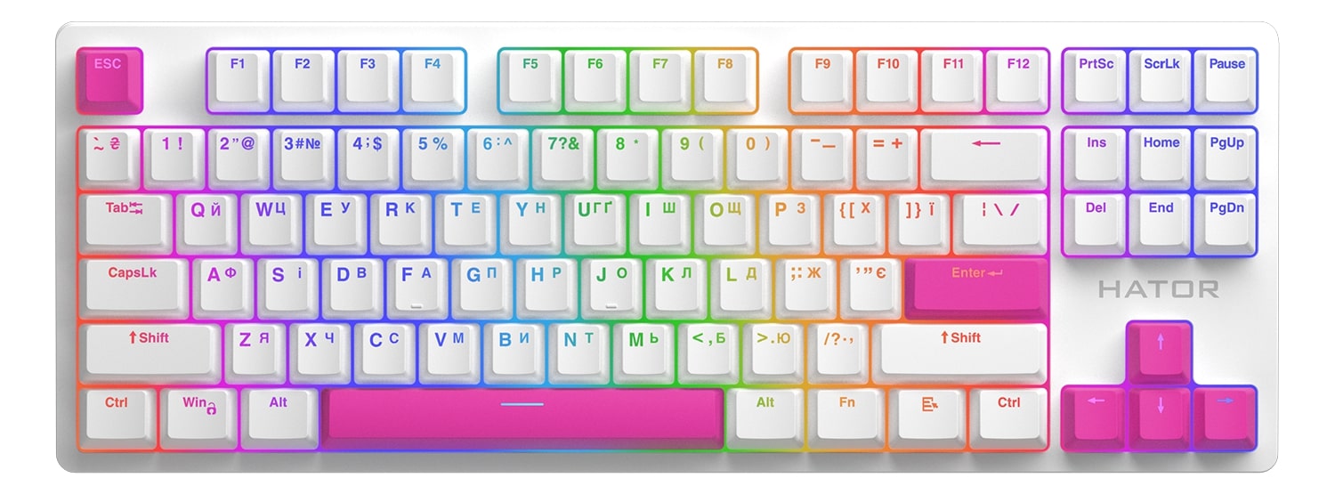 Набір кейкапів Hator PBT Keycaps Autograph Edition Knockout Pink (HTS-711)